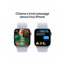 Apple Watch Series 10 GPS + Cellular 42mm Argento Cassa Alluminio con Cinturino Sport Loop Nuvola Blu