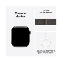 Apple Watch Series 10 GPS + Cellular 42mm Cassa Titanio Ardesia con Slate Milanese Loop