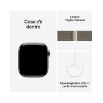 Apple Watch Series 10 GPS + Cellular 42mm Cassa Titanio Naturale con Natural Milanese Loop