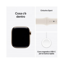 Apple Watch Series 10 GPS + Cellular 42mm Cassa Titanio Oro con Galassia Sport Band - M/L