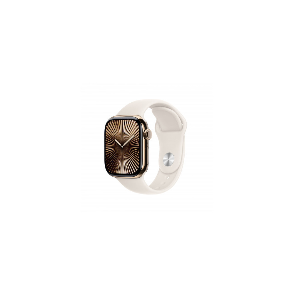 Apple Watch Series 10 GPS + Cellular 42mm Cassa Titanio Oro con Galassia Sport Band - S/M