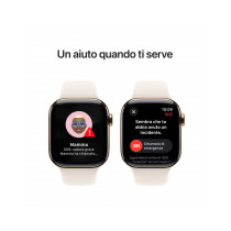 Apple Watch Series 10 GPS + Cellular 42mm Cassa Titanio Oro con Galassia Sport Band - S/M