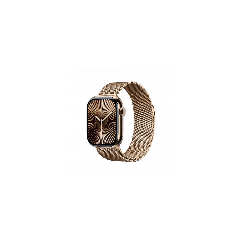 Apple Watch Series 10 GPS + Cellular 42mm Cassa Titanio Oro con Oro Milanese Loop