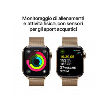 Apple Watch Series 10 GPS + Cellular 42mm Cassa Titanio Oro con Oro Milanese Loop