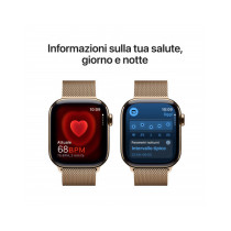 Apple Watch Series 10 GPS + Cellular 42mm Cassa Titanio Oro con Oro Milanese Loop