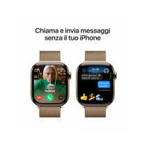 Apple Watch Series 10 GPS + Cellular 42mm Cassa Titanio Oro con Oro Milanese Loop