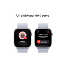 Apple Watch Series 10 GPS + Cellular 46mm Argento Cassa Alluminio con Cinturino Sport Loop Nuvola Blu