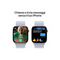 Apple Watch Series 10 GPS + Cellular 46mm Argento Cassa Alluminio con Cinturino Sport Loop Nuvola Blu