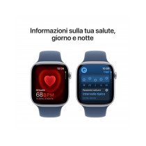 Apple Watch Series 10 GPS + Cellular 46mm Argento Cassa Alluminio con Denim Sport Band - M/L