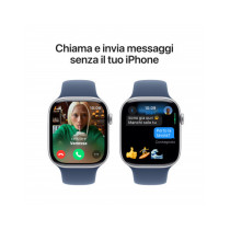 Apple Watch Series 10 GPS + Cellular 46mm Argento Cassa Alluminio con Denim Sport Band - M/L