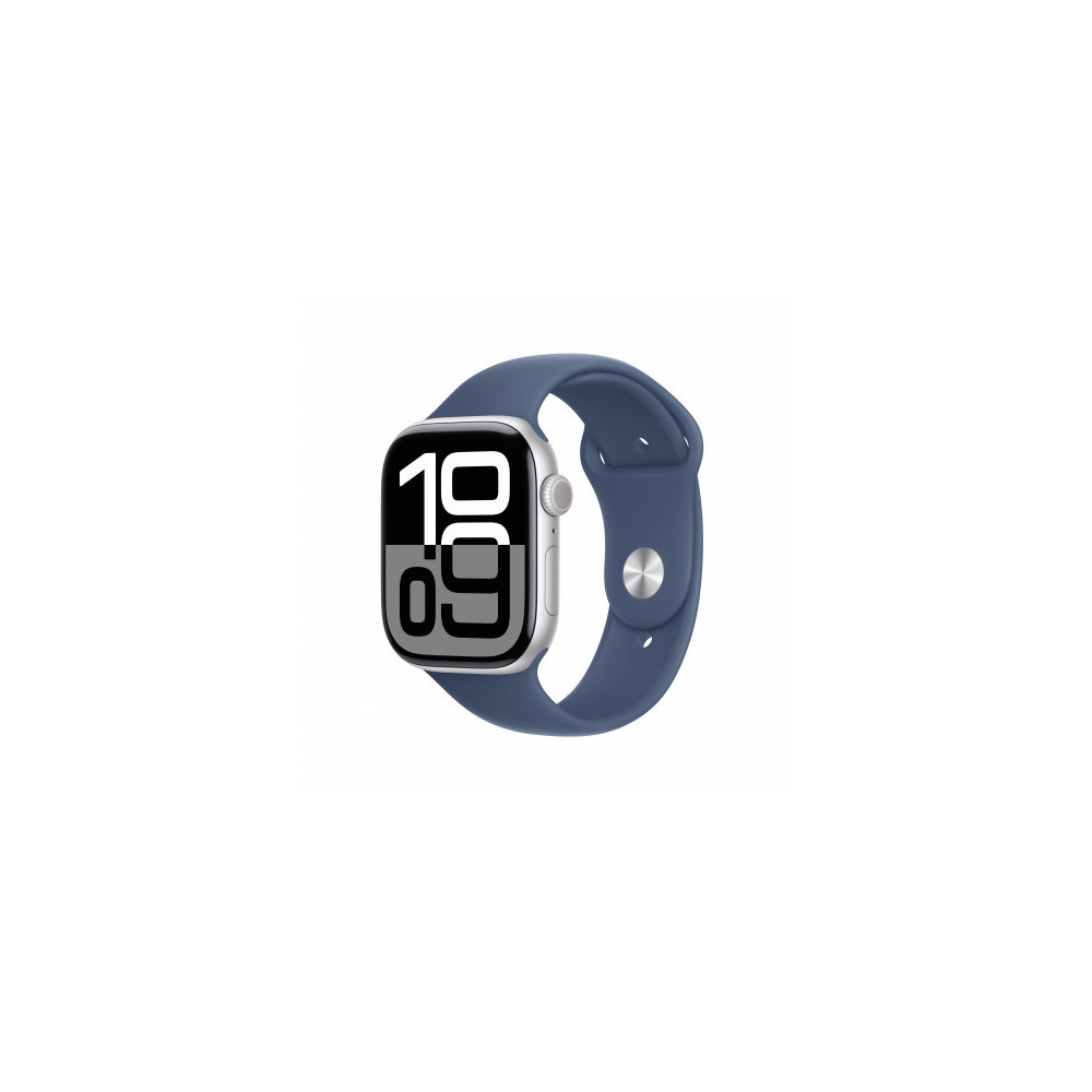 Apple Watch Series 10 GPS + Cellular 46mm Argento Cassa Alluminio con Denim Sport Band - S/M