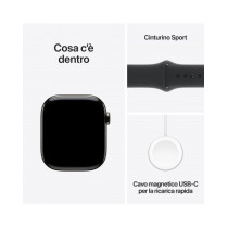 Apple Watch Series 10 GPS + Cellular 46mm Cassa Titanio Ardesia con Nero Sport Band - M/L