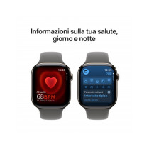 Apple Watch Series 10 GPS + Cellular 46mm Cassa Titanio Naturale con Stone Grey Sport Band - M/L