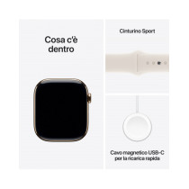 Apple Watch Series 10 GPS + Cellular 46mm Cassa Titanio Oro con Galassia Sport Band - M/L
