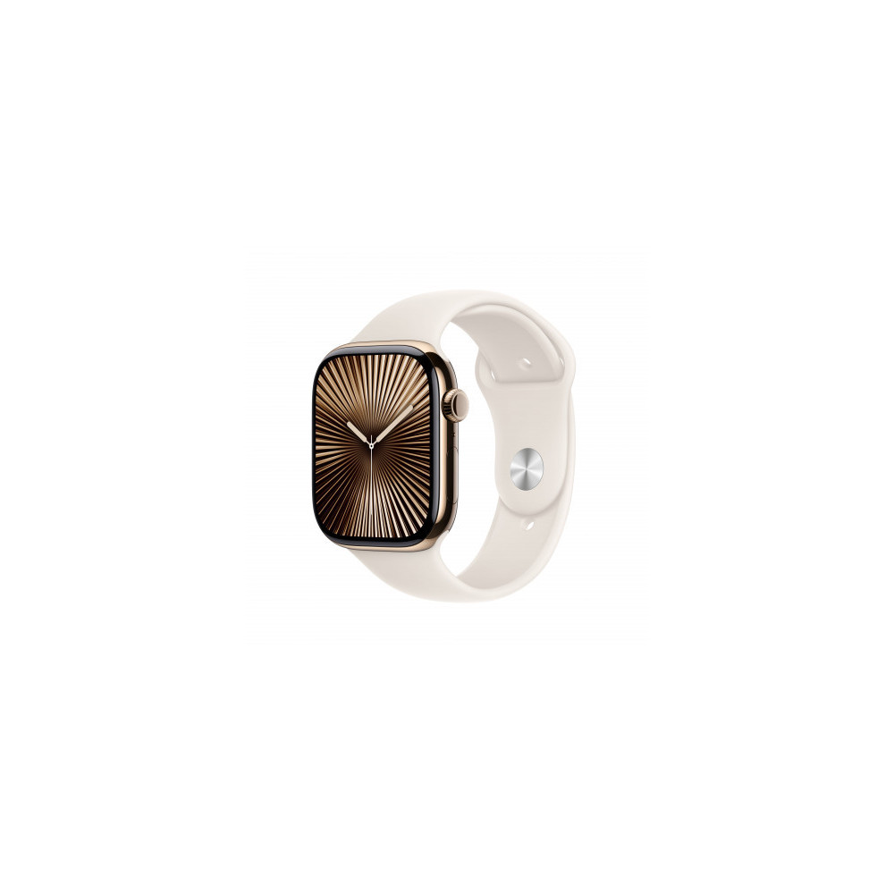 Apple Watch Series 10 GPS + Cellular 46mm Cassa Titanio Oro con Galassia Sport Band - S/M