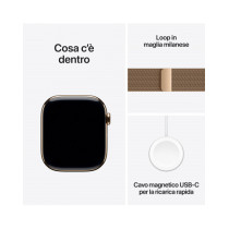 Apple Watch Series 10 GPS + Cellular 46mm Cassa Titanio Oro con Oro Milanese Loop - M/L