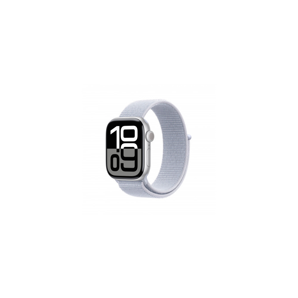 Apple Watch Series 10 GPS 42mm Argento Cassa Alluminio con Cinturino Sport Loop Nuvola Blu