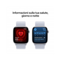 Apple Watch Series 10 GPS 42mm Argento Cassa Alluminio con Cinturino Sport Loop Nuvola Blu