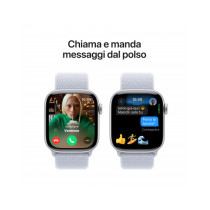 Apple Watch Series 10 GPS 42mm Argento Cassa Alluminio con Cinturino Sport Loop Nuvola Blu