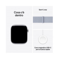 Apple Watch Series 10 GPS 42mm Argento Cassa Alluminio con Cinturino Sport Loop Nuvola Blu