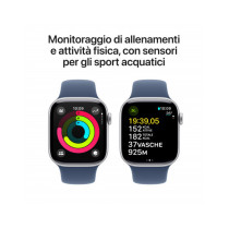 Apple Watch Series 10 GPS 42mm Argento Cassa Alluminio con Denim Sport Band - M/L