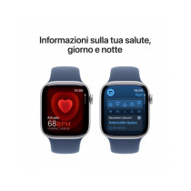 Apple Watch Series 10 GPS 42mm Argento Cassa Alluminio con Denim Sport Band - M/L