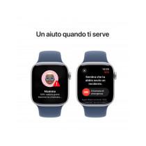 Apple Watch Series 10 GPS 42mm Argento Cassa Alluminio con Denim Sport Band - M/L