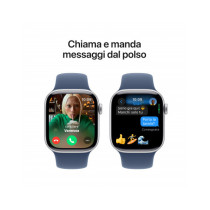 Apple Watch Series 10 GPS 42mm Argento Cassa Alluminio con Denim Sport Band - M/L
