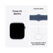 Apple Watch Series 10 GPS 42mm Argento Cassa Alluminio con Denim Sport Band - M/L