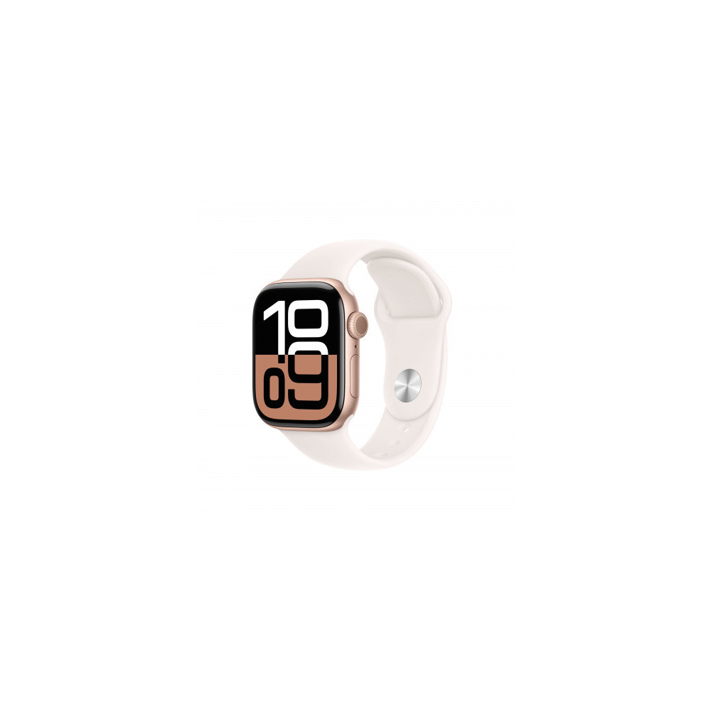 Apple Watch Series 10 GPS 42mm Rose Oro Cassa Alluminio con Cinturino Sport Rosa Fard - M/L