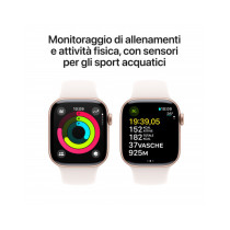 Apple Watch Series 10 GPS 42mm Rose Oro Cassa Alluminio con Cinturino Sport Rosa Fard - M/L