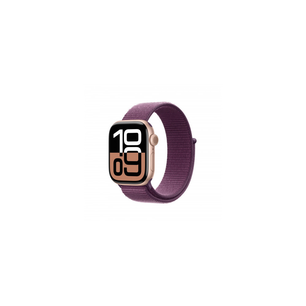 Apple Watch Series 10 GPS 42mm Rose Oro Cassa Alluminio con Plum Sport Loop