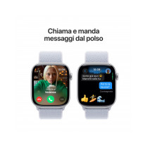 Apple Watch Series 10 GPS 46mm Argento Cassa Alluminio con Cinturino Sport Loop Nuvola Blu