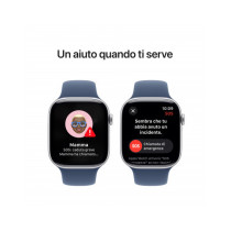 Apple Watch Series 10 GPS 46mm Argento Cassa Alluminio con Denim Sport Band - M/L