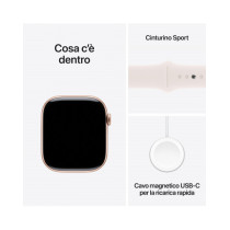 Apple Watch Series 10 GPS 46mm Rose Oro Cassa Alluminio con Cinturino Sport Rosa Fard - M/L