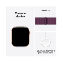Apple Watch Series 10 GPS 46mm Rose Oro Cassa Alluminio con Plum Sport Loop