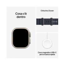 Apple Watch Ultra 2 GPS + Cellular 49mm Cassa Titanio Naturale con Blue Trail Loop - M/L