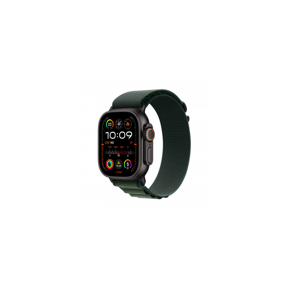 Apple Watch Ultra 2 GPS + Cellular 49mm Cassa Titanio Nero con Verde Scuro Alpine Loop - Small