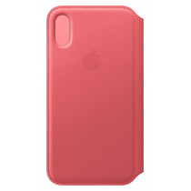 iPhone XS Leather Folio - Peony Pink (Rosa)