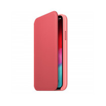 iPhone XS Leather Folio - Peony Pink (Rosa)