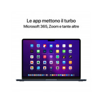 MacBook Air 13" con chip M2 - Mezzanotte - Chip Apple M2 con CPU 8-core e GPU 10-core - RAM 16GB - SSD 2TB - Alimentatore da 35W