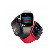 2022 - Apple Watch Series 8 GPS + Cellular 45mm Cassa in acciaio color oro Case con Galassia Sport Band