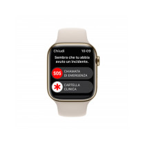 2022 - Apple Watch Series 8 GPS + Cellular 45mm Cassa in acciaio color oro Case con Galassia Sport Band