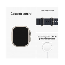 Apple Watch Ultra GPS + Cellular, 49mm Cassa in titanio con Mezzanotte Ocean Band