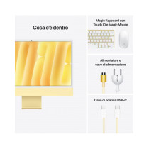 iMac giallo - Vetro con nanotexture - RAM 32GB di memoria unificata - HD SSD 2TB - Magic Trackpad - Magic Keyboard con Touch ID 